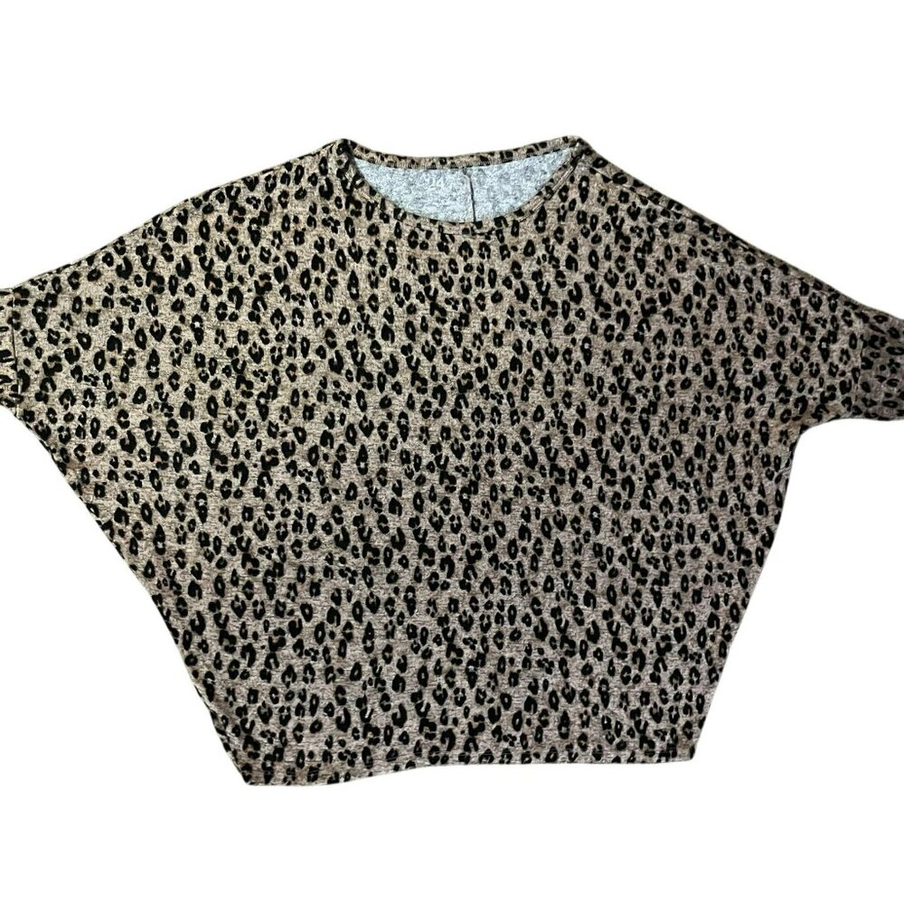 Maurices 24/7 Womens XL Animal Print Batwing Blouse Brown Black Used - Picture 15 of 16